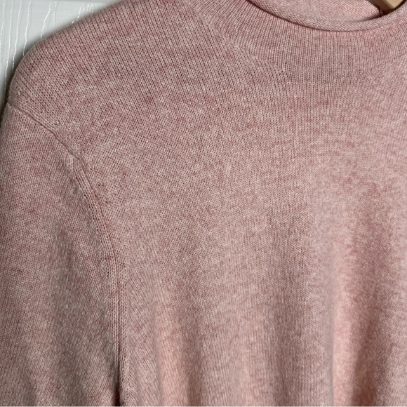 Orvis Women’s XL Classic Mock Neck Pullover Wool Sweater Pastel Pink Ribbed Norm - Picture 6 of 10